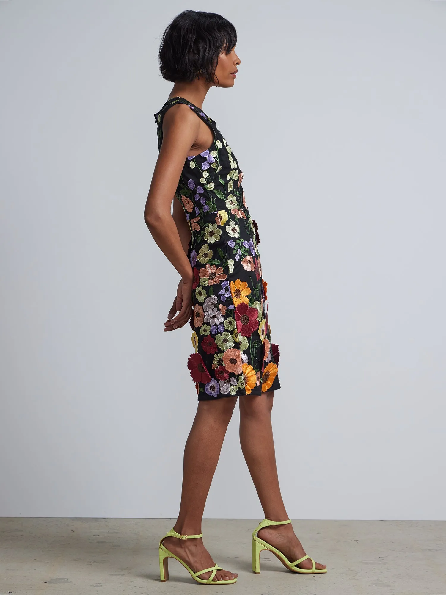 3-D Floral Sheath Dress
