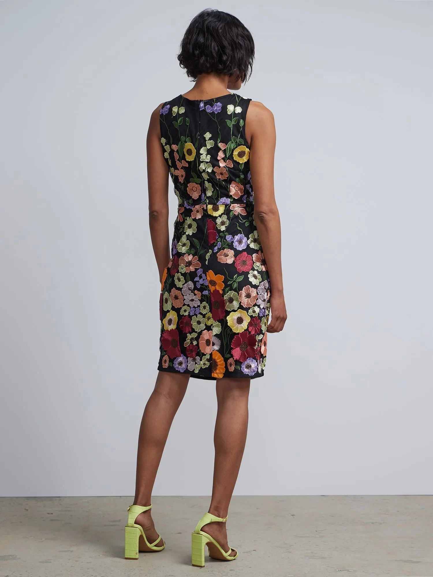3-D Floral Sheath Dress