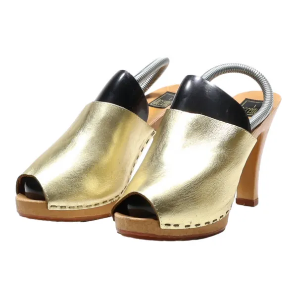 ACCENT Mule Heels Gold Synthetic Womens UK 3