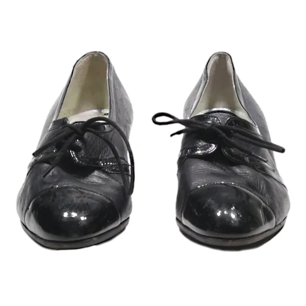 ALEXANDRIA Block Heels Black Leather Womens UK 3.5