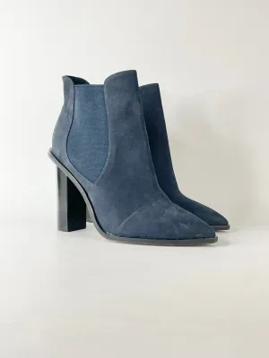 Alias Mae Navy Blue Suede Point Toe Ankle Boots - EU38