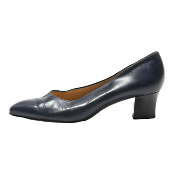 BALLY Court Heels Blue Leather Womens UK 2.5
