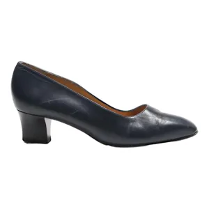 BALLY Court Heels Blue Leather Womens UK 2.5