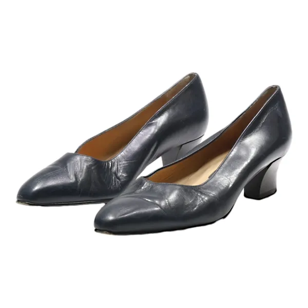 BALLY Court Heels Blue Leather Womens UK 2.5