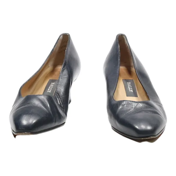 BALLY Court Heels Blue Leather Womens UK 2.5