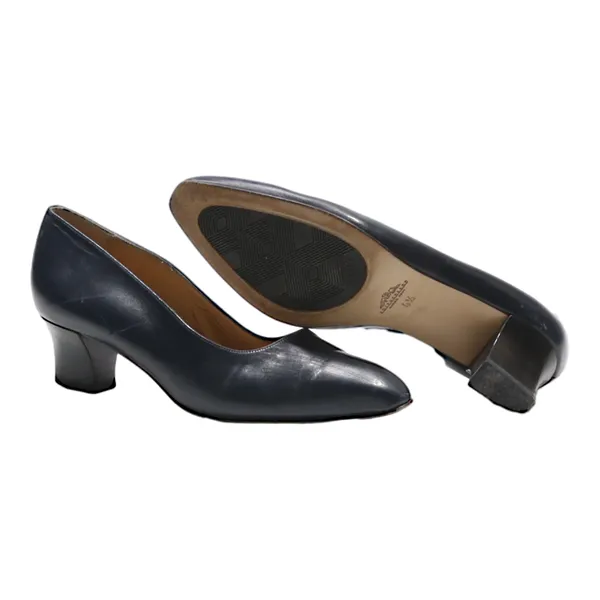 BALLY Court Heels Blue Leather Womens UK 2.5