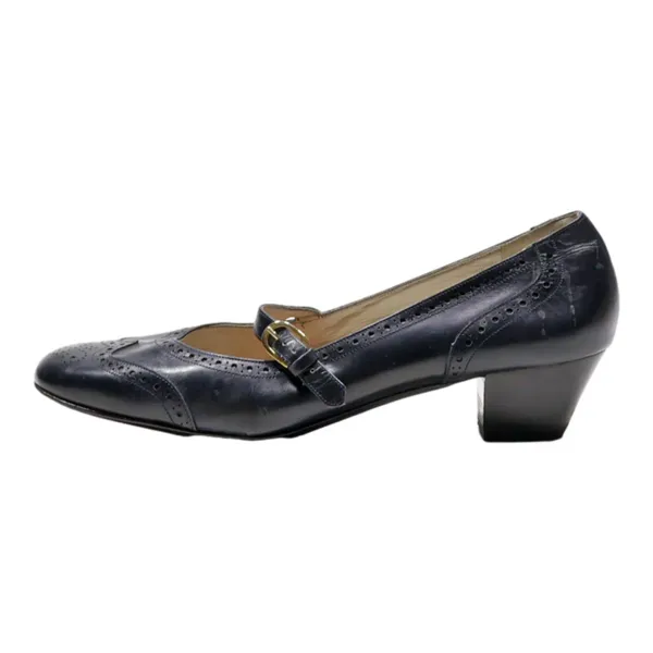 BALLY Mary Jane Heels Blue Leather Womens UK 4