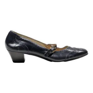 BALLY Mary Jane Heels Blue Leather Womens UK 4
