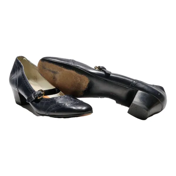 BALLY Mary Jane Heels Blue Leather Womens UK 4