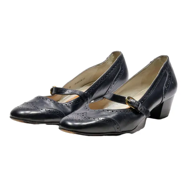 BALLY Mary Jane Heels Blue Leather Womens UK 4