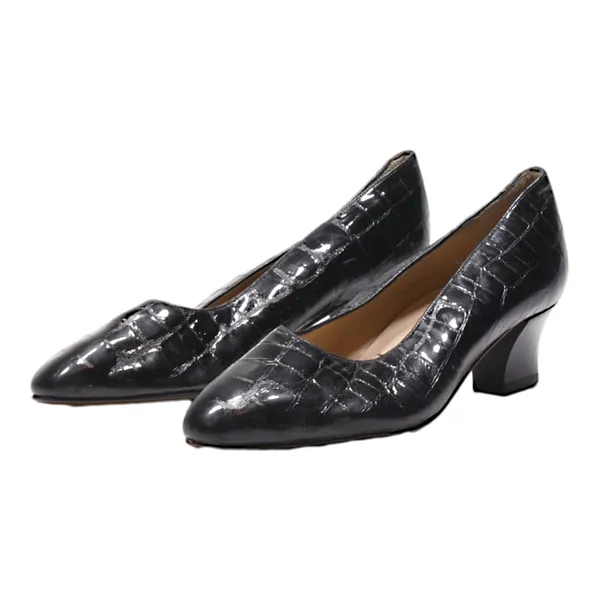 BALLY Pump Heels Black Leather Womens UK 4