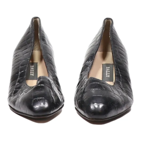 BALLY Pump Heels Black Leather Womens UK 4
