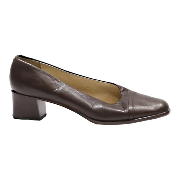 BALLY Pump Heels Brown Leather Womens UK 6