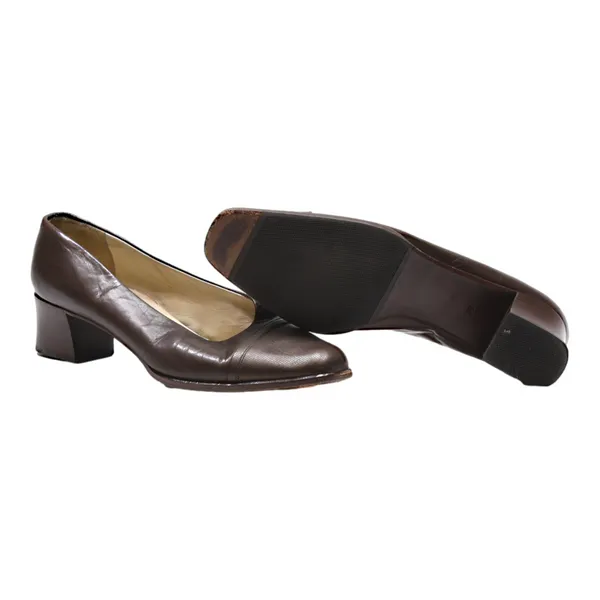 BALLY Pump Heels Brown Leather Womens UK 6