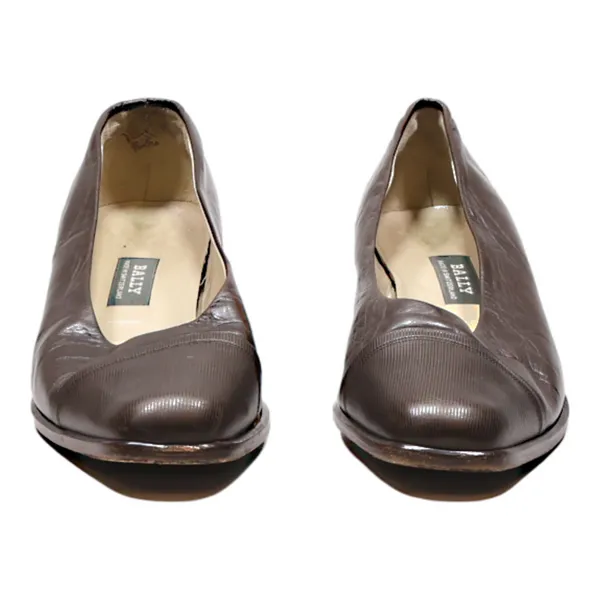 BALLY Pump Heels Brown Leather Womens UK 6