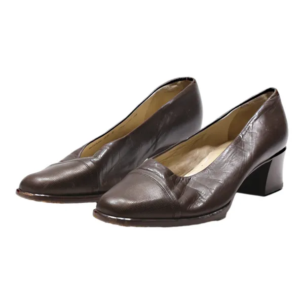 BALLY Pump Heels Brown Leather Womens UK 6