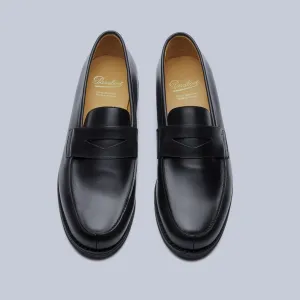 Black Leather Rubber Sole Adonis Loafers