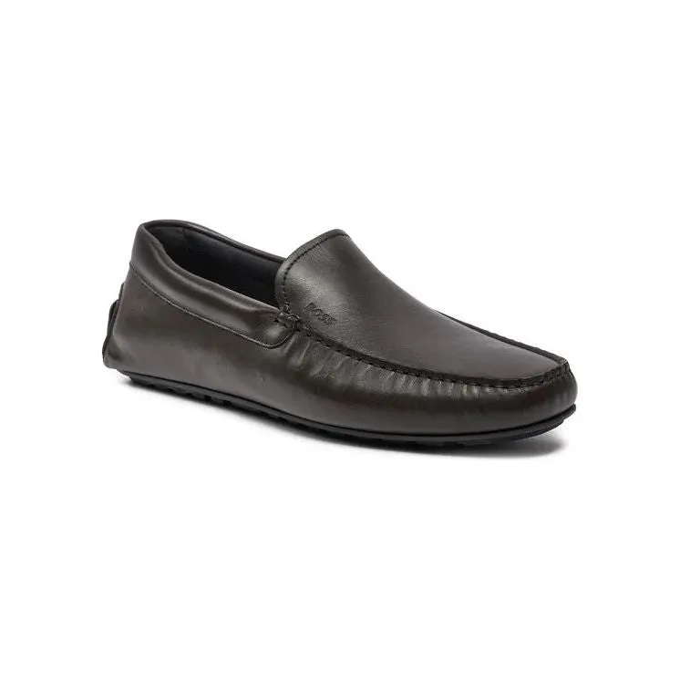 BOSS NAPPA LEATHER LOAFERS WITH DRIVER SOLE AND FULL INTERNAL LINING