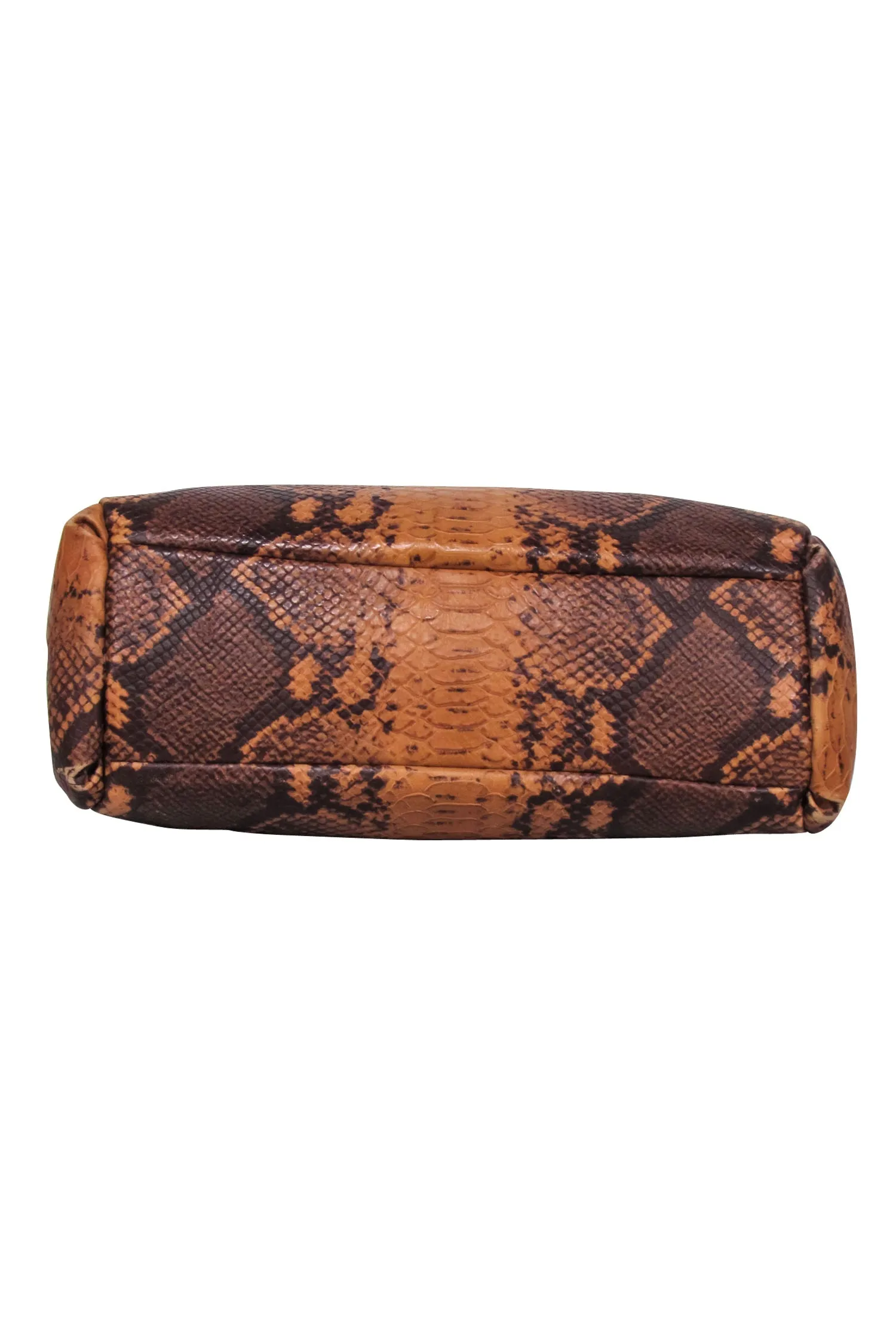 Coach - Brown Snakeskin Embossed Shoulder Bag