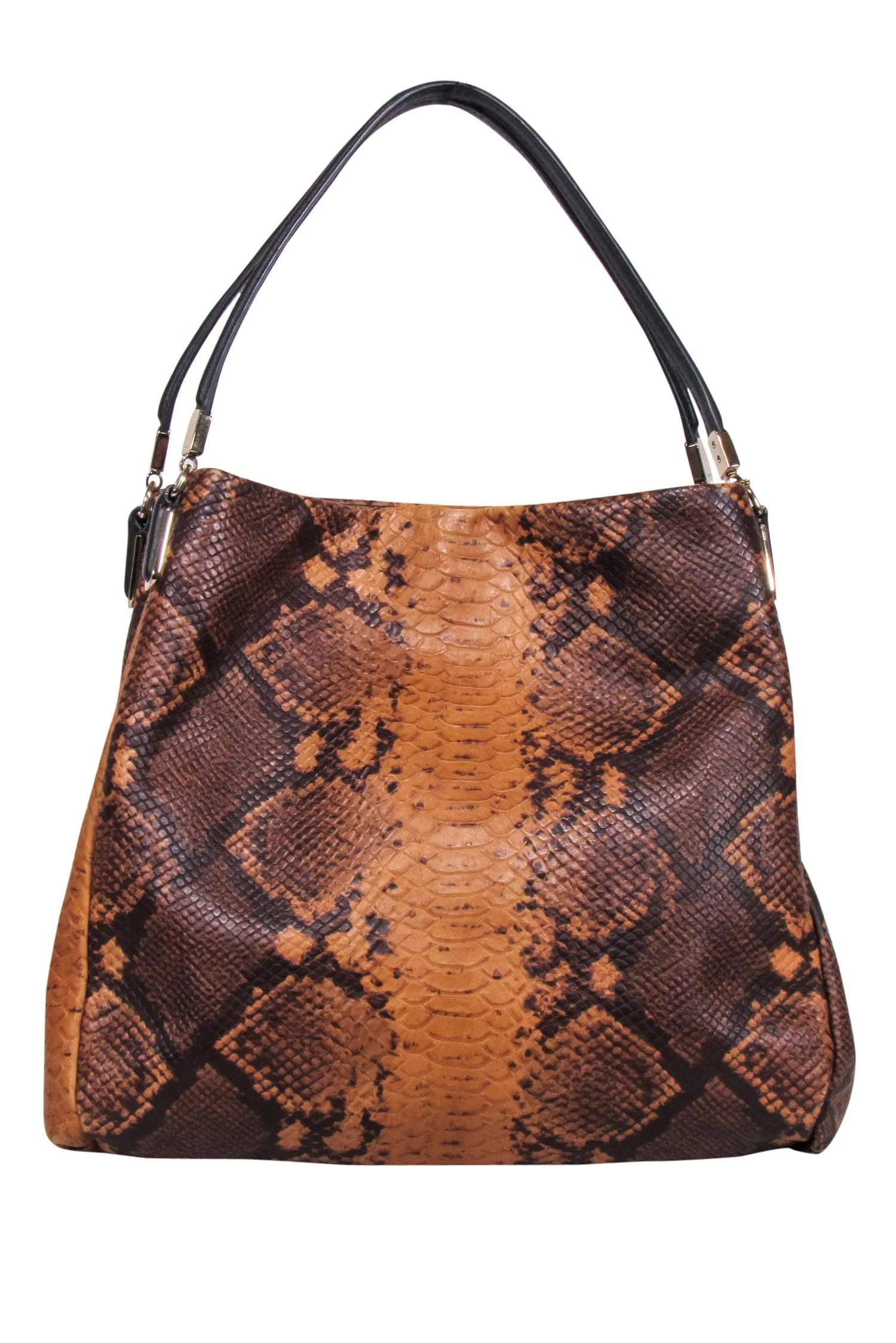 Coach - Brown Snakeskin Embossed Shoulder Bag