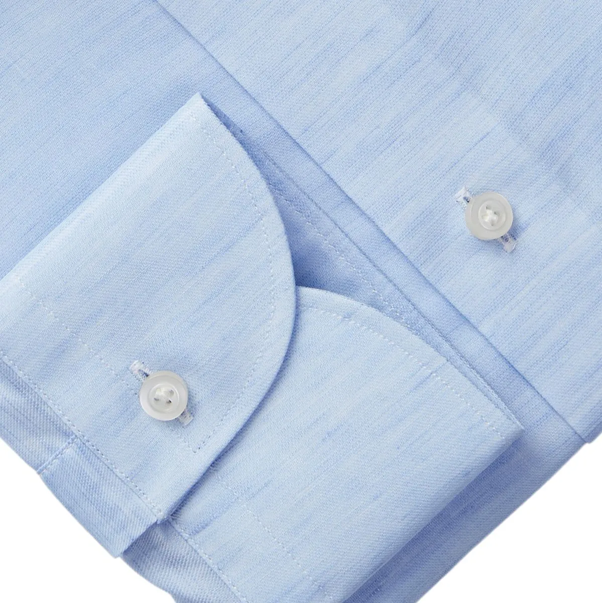 Emanuel Berg Cotton Linen Luxury Twill Sport Shirt Blue