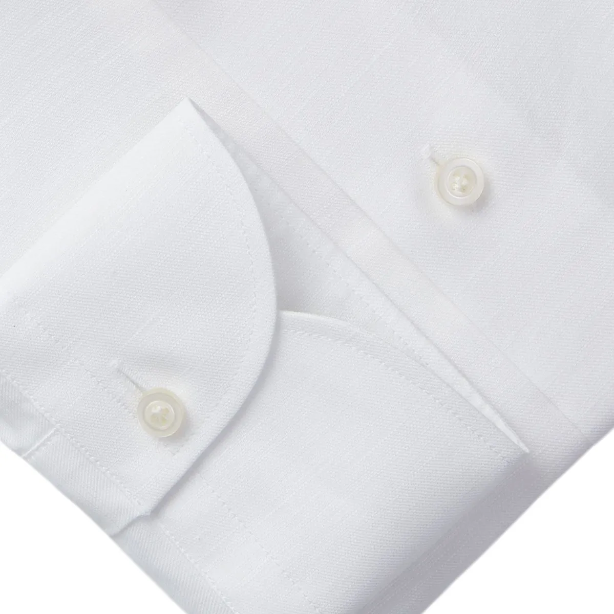 Emanuel Berg Cotton Linen Luxury Twill Sport Shirt White