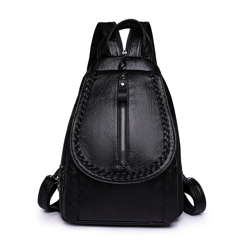Fashion Large Capacity Soft Leather Backpack