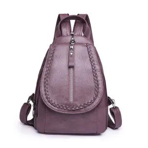 Fashion Large Capacity Soft Leather Backpack