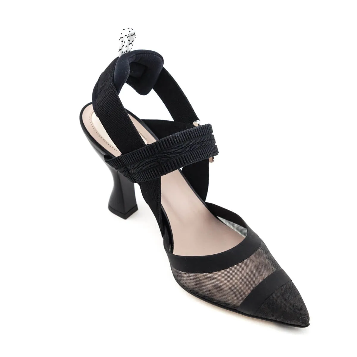 Fendi Black Zucca FF Techinical Mesh Colibri Pumps Size US 6 | EU 36