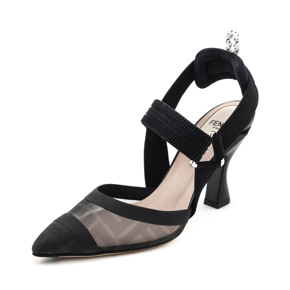 Fendi Black Zucca FF Techinical Mesh Colibri Pumps Size US 6 | EU 36
