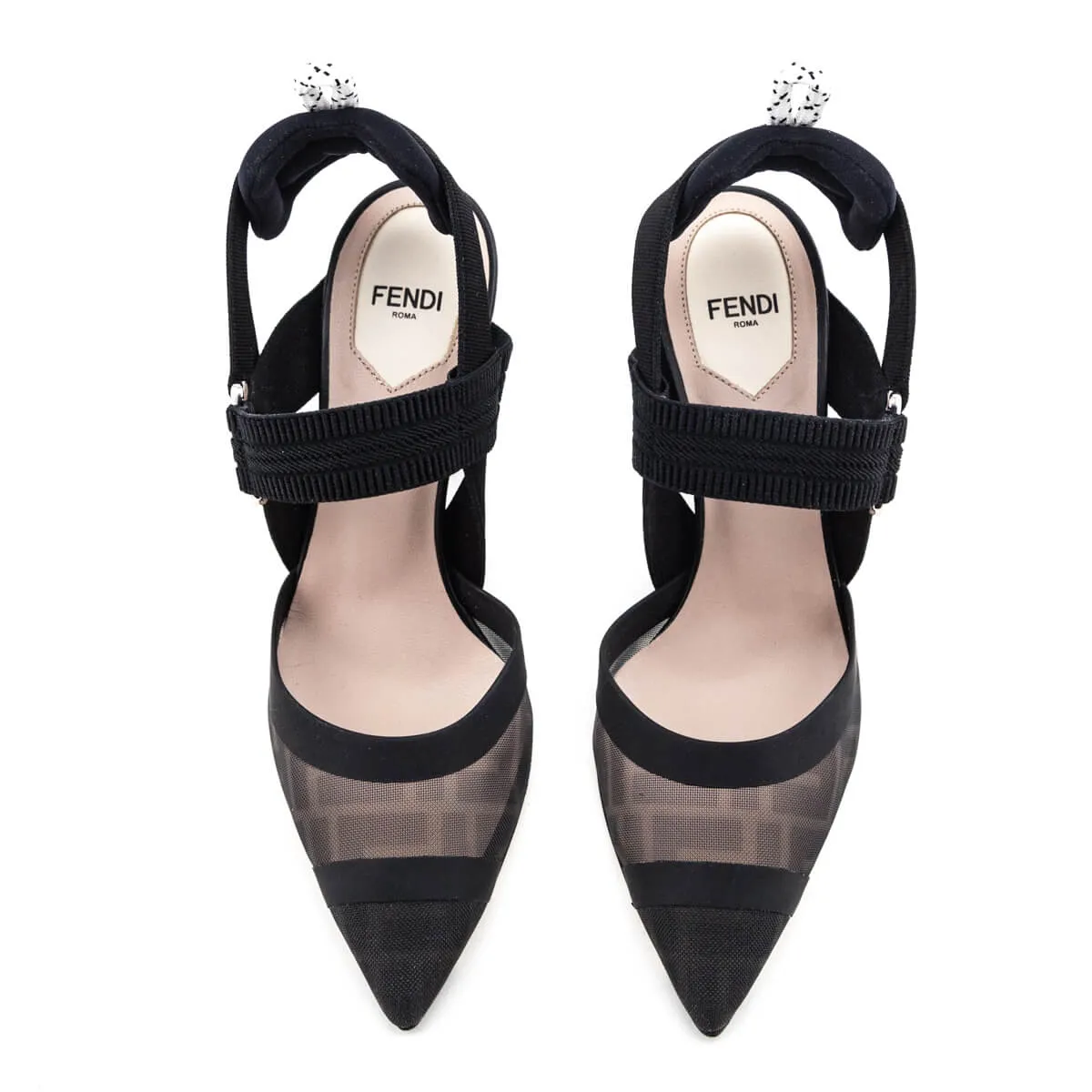Fendi Black Zucca FF Techinical Mesh Colibri Pumps Size US 6 | EU 36