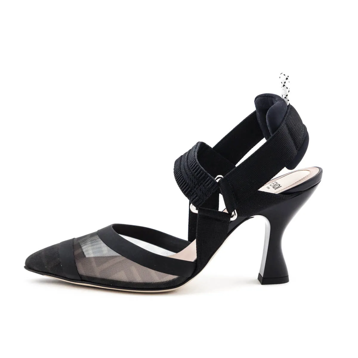 Fendi Black Zucca FF Techinical Mesh Colibri Pumps Size US 6 | EU 36