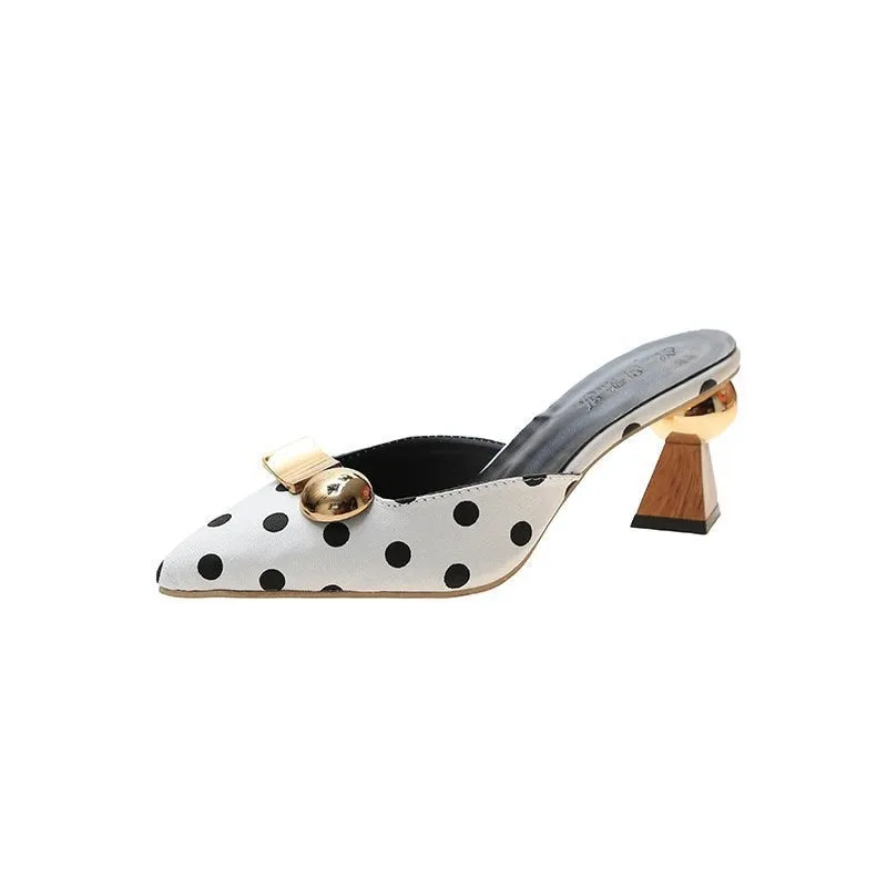 Graduation Gift Big Sale New 2023 Mules Black Pumps High Heels for Women Dress Flip Flops Women's Slippers Summer Female Sliders Shoes for Girls