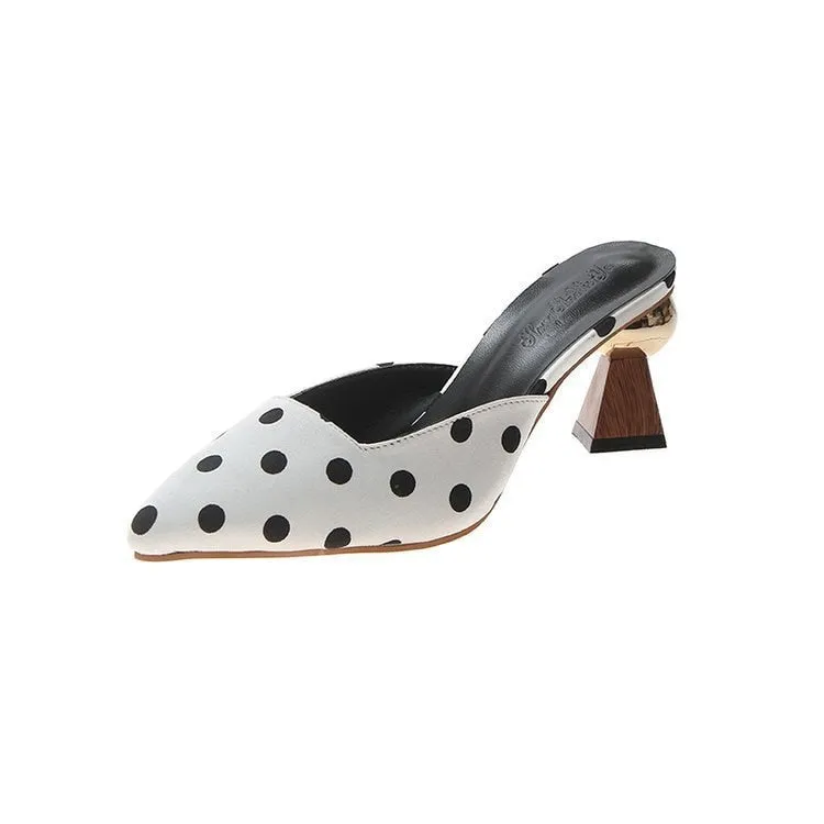 Graduation Gift Big Sale New 2023 Mules Black Pumps High Heels for Women Dress Flip Flops Women's Slippers Summer Female Sliders Shoes for Girls