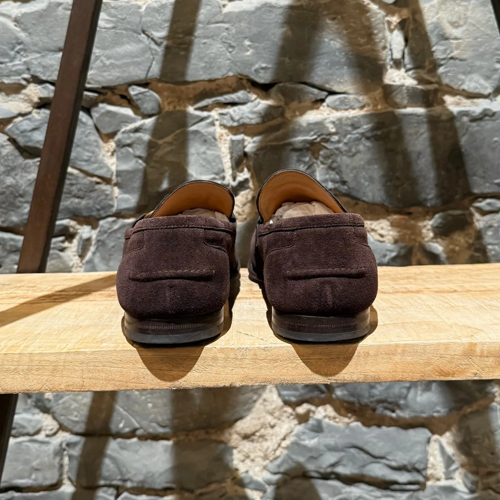 Gucci Brown Suede Horsebit Accent Jordaan Loafers