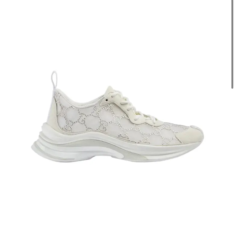 Gucci Wmns Run Sneaker GG Crystal White Size 42