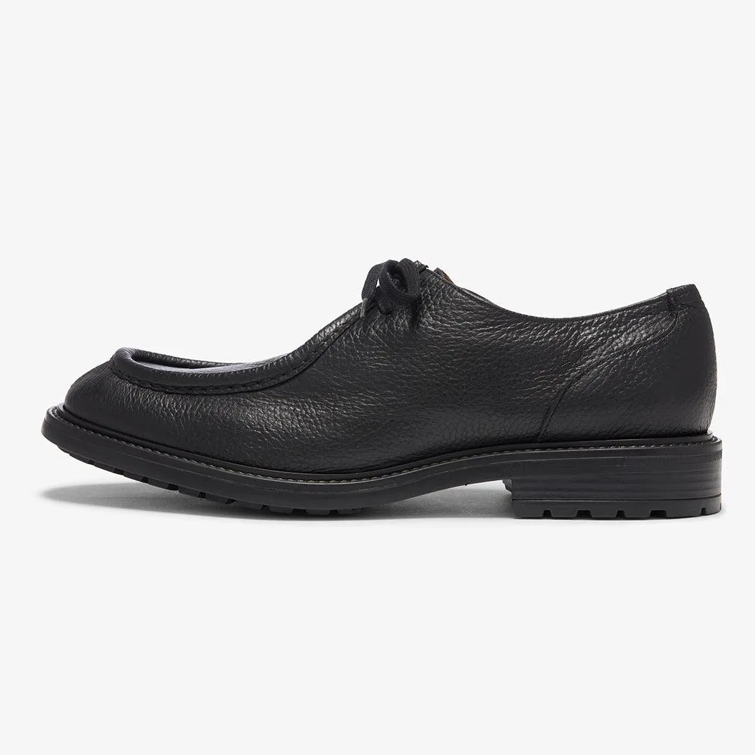 Men's Black Pebbled Leather Tuscan Derby Boot From Del Toro Shoes
