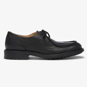Men's Black Pebbled Leather Tuscan Derby Boot From Del Toro Shoes