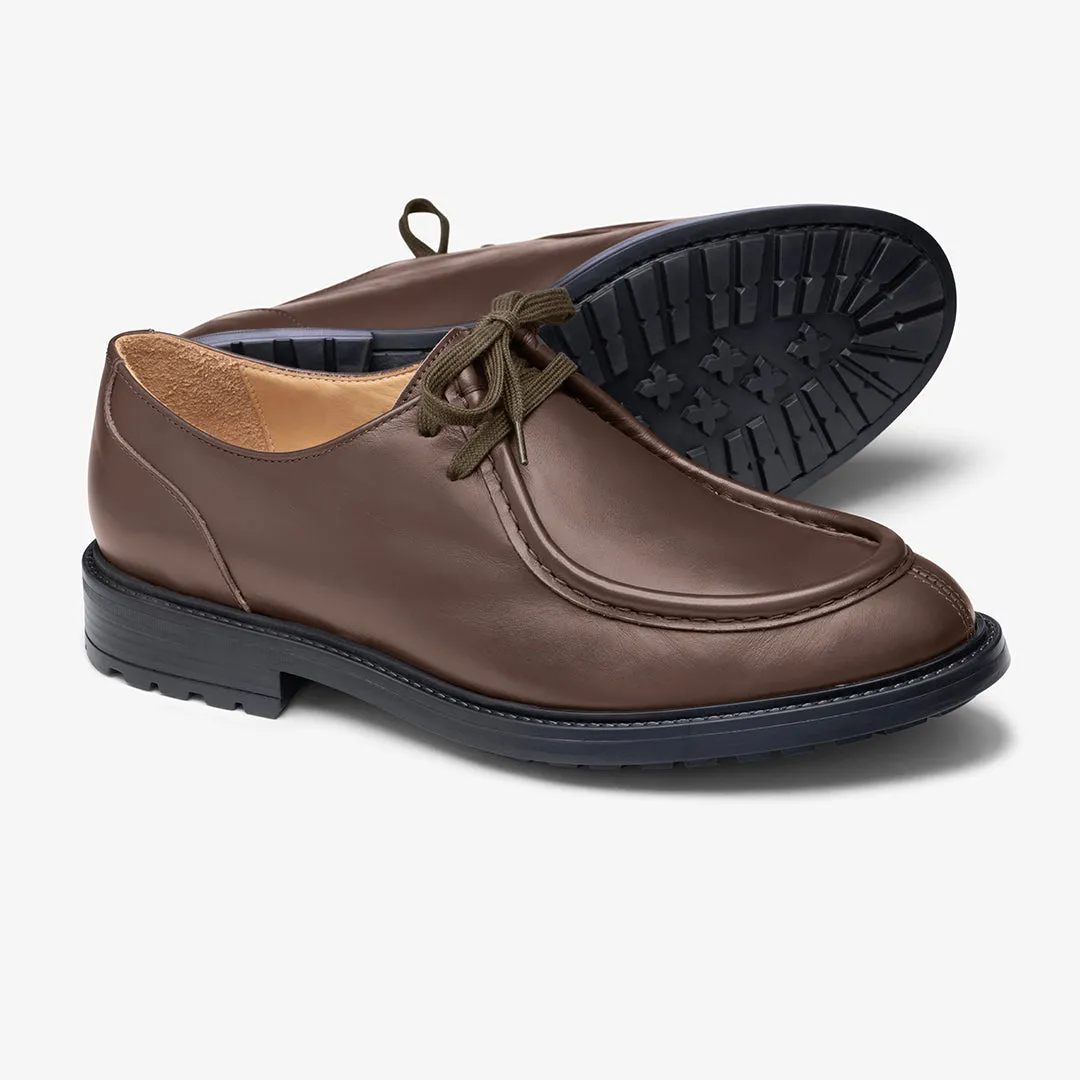 Men's Brown Smooth Calf Leather Tuscan Derby Boot From Del Toro Shoes
