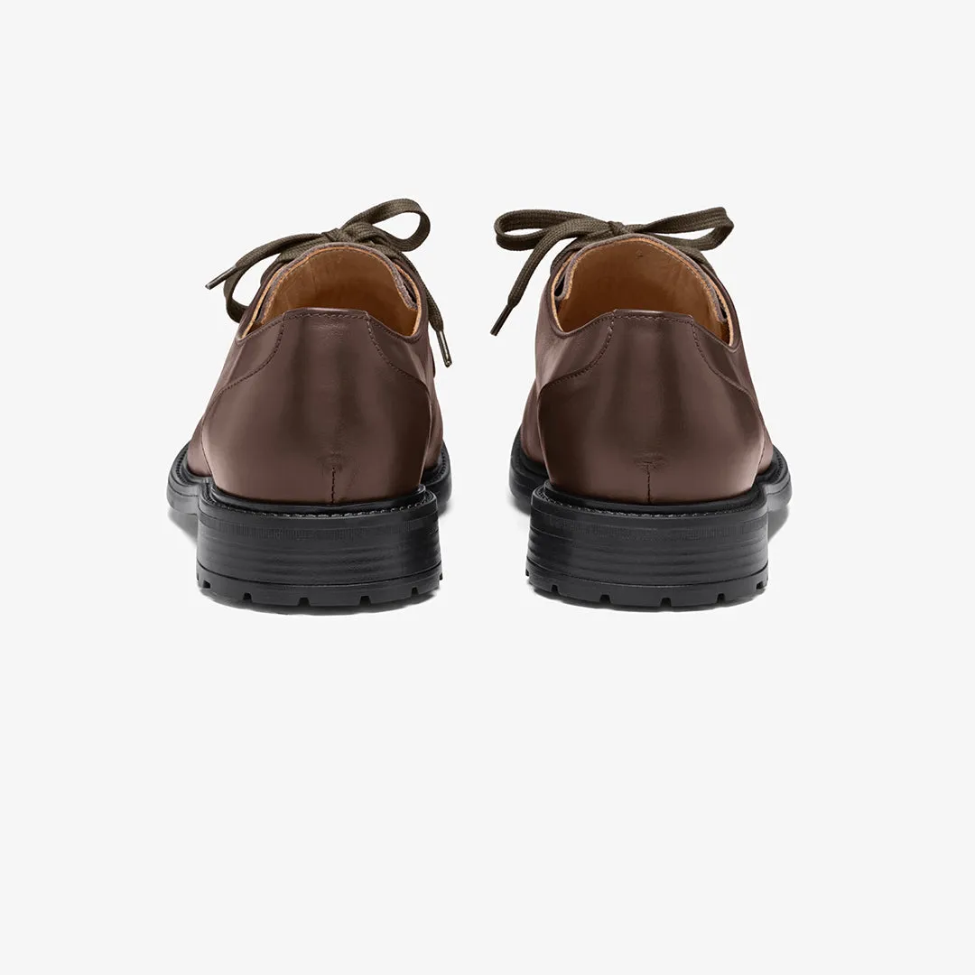Men's Brown Smooth Calf Leather Tuscan Derby Boot From Del Toro Shoes
