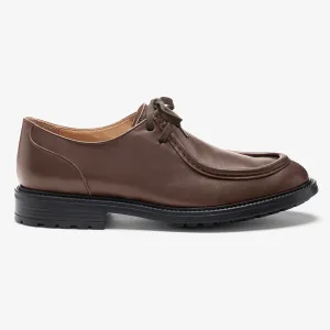 Men's Brown Smooth Calf Leather Tuscan Derby Boot From Del Toro Shoes