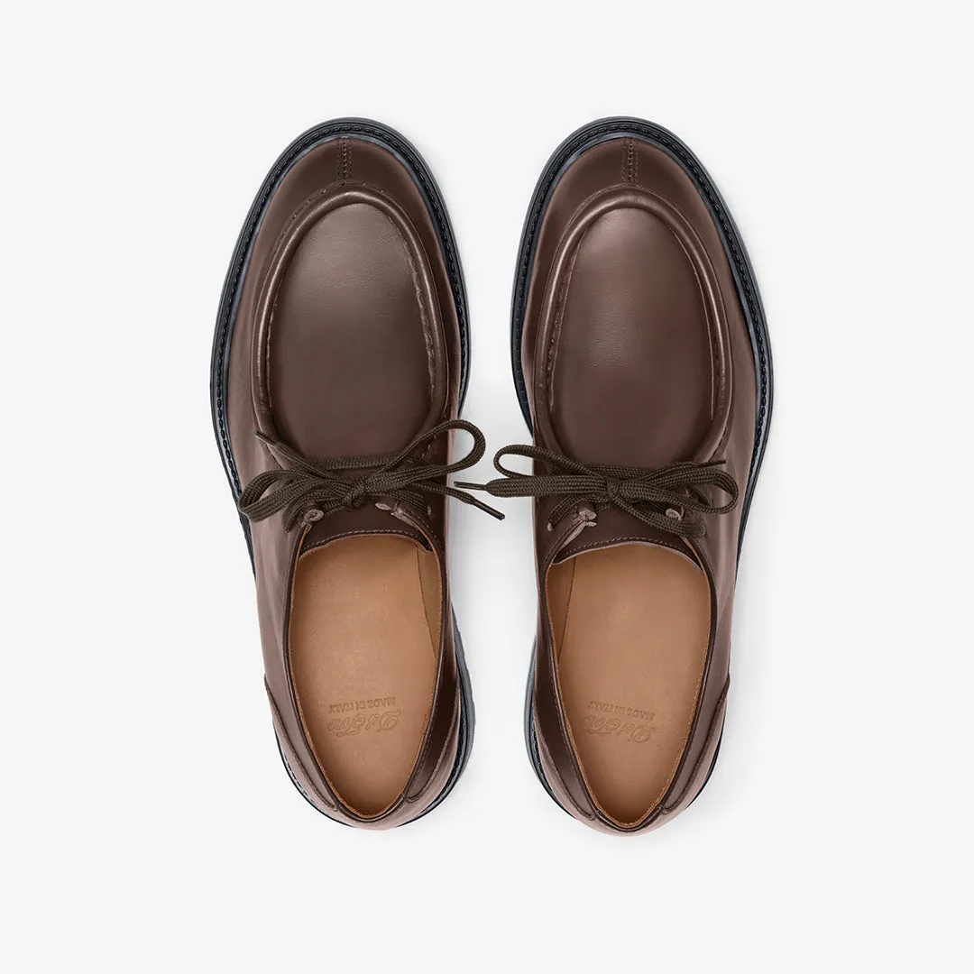 Men's Brown Smooth Calf Leather Tuscan Derby Boot From Del Toro Shoes