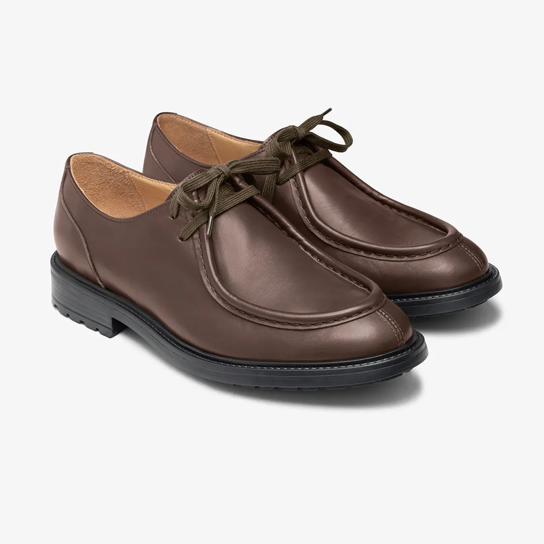 Men's Brown Smooth Calf Leather Tuscan Derby Boot From Del Toro Shoes