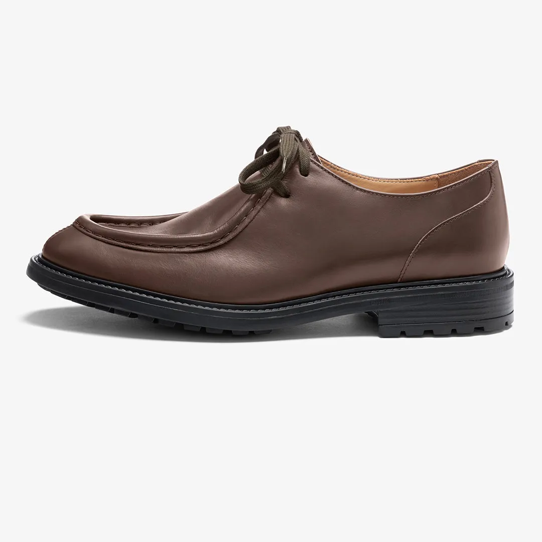 Men's Brown Smooth Calf Leather Tuscan Derby Boot From Del Toro Shoes