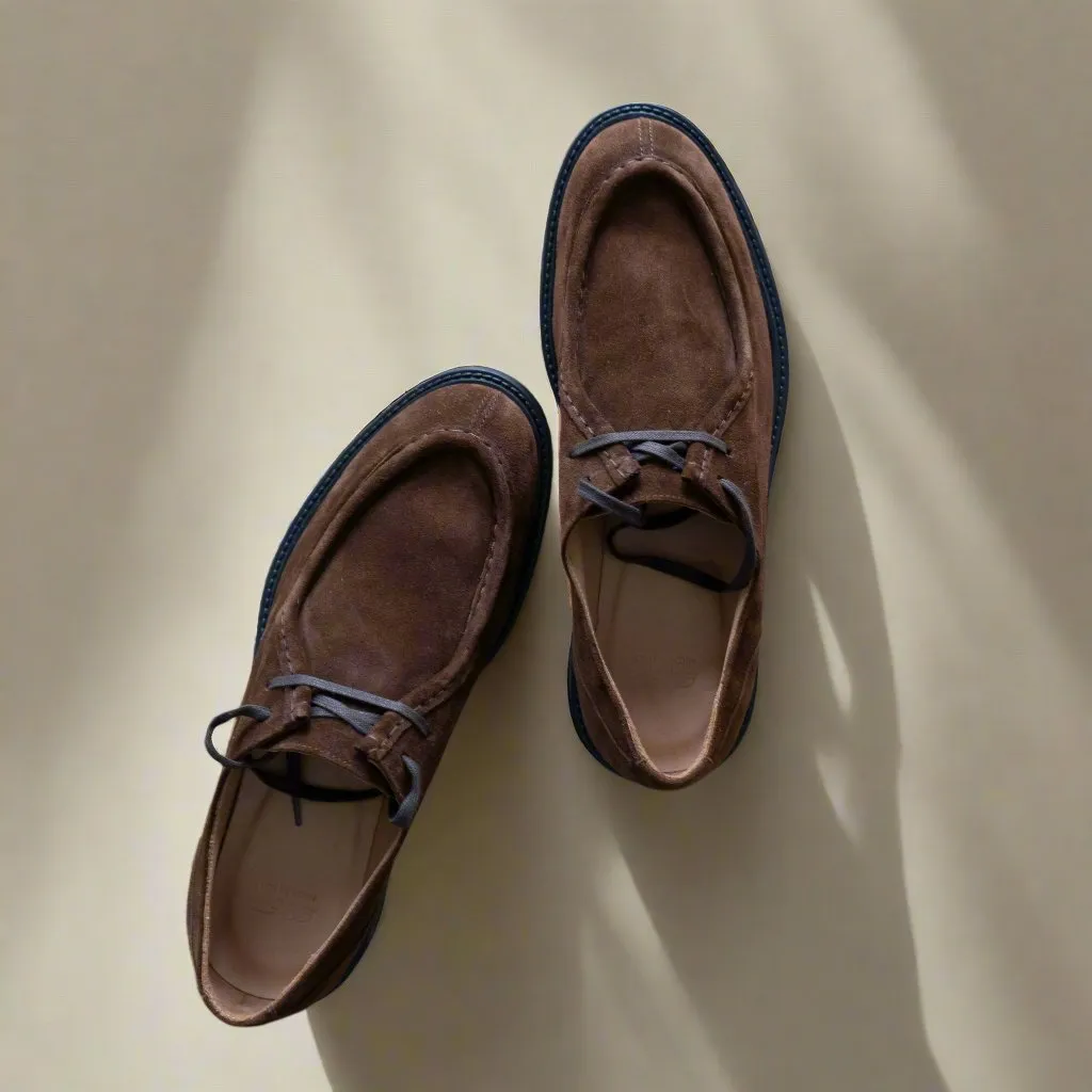 Men's Chestnut Suede Tuscan Derby Boot From Del Toro Shoes