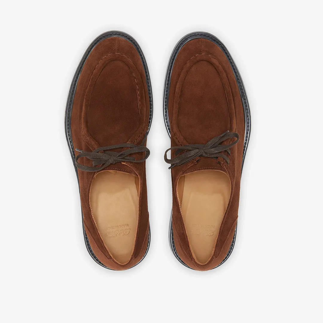 Men's Chestnut Suede Tuscan Derby Boot From Del Toro Shoes
