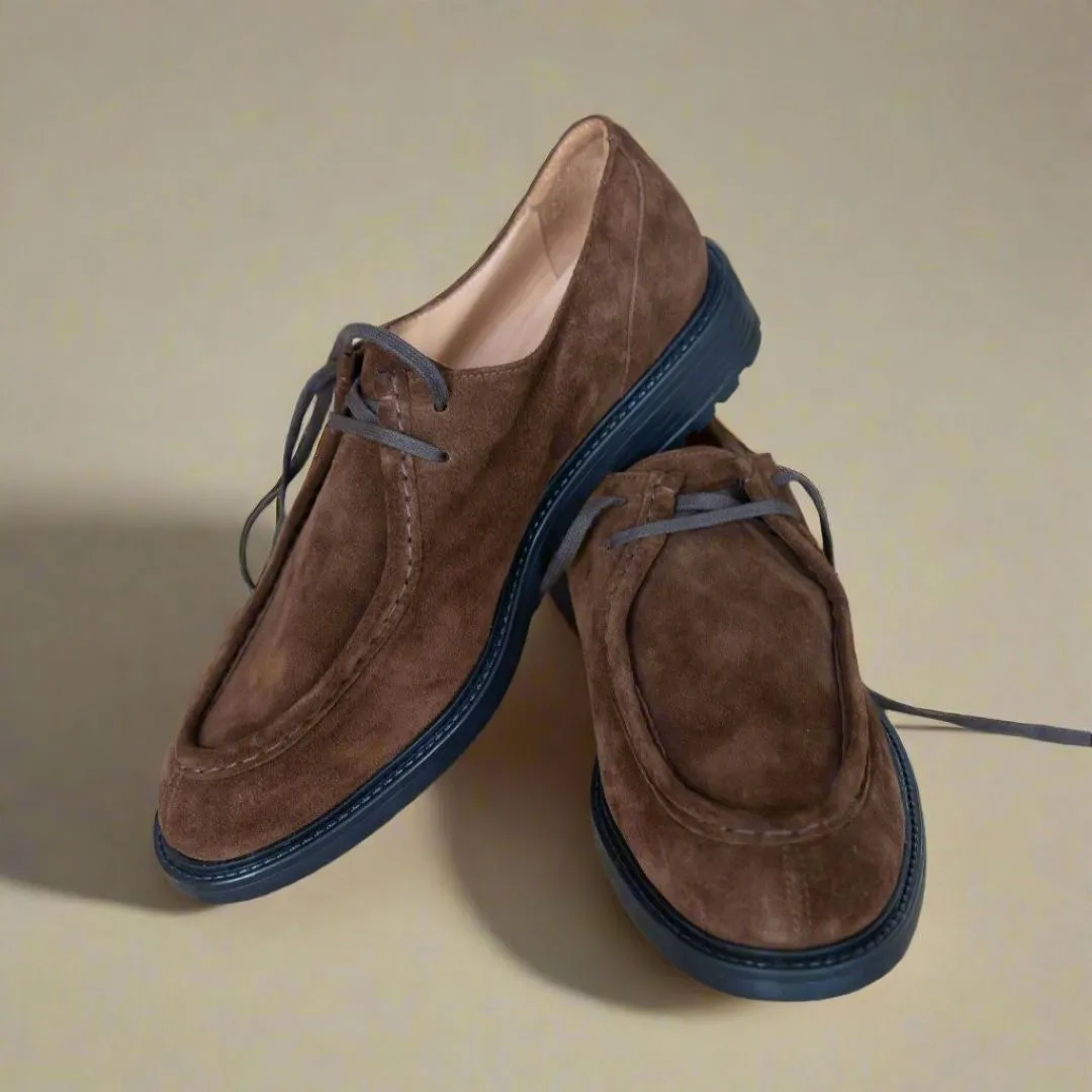 Men's Chestnut Suede Tuscan Derby Boot From Del Toro Shoes