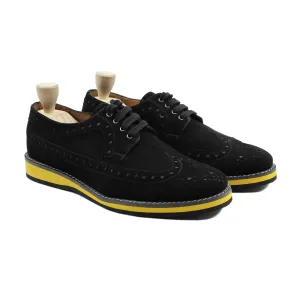 Niobix - Men's Black Kid Suede Derby Shoe