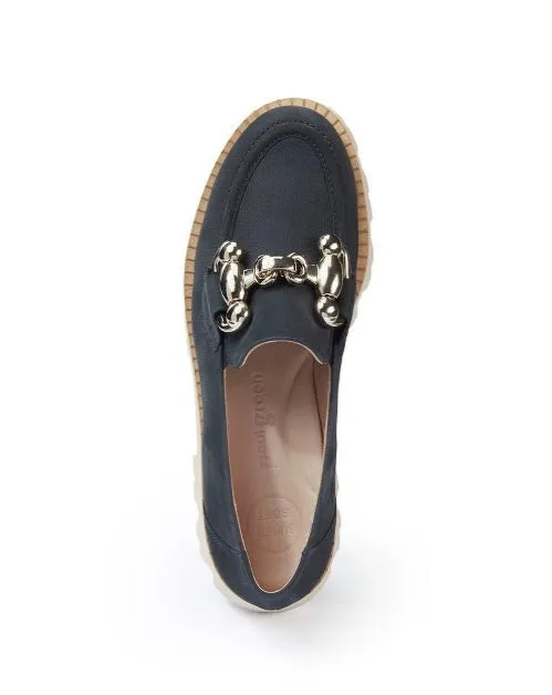 Paul Green Navy Suede Loafer 2987-09