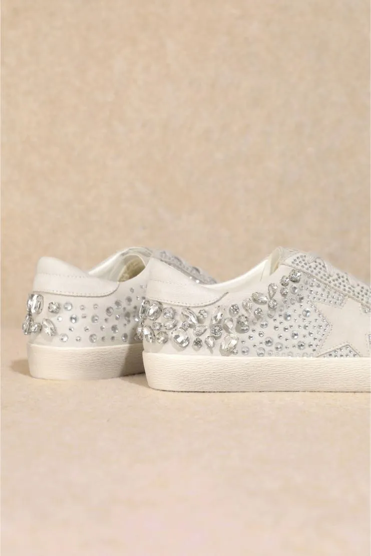 Phoebe Blinged Out Rhinestone Embellished Star Sneakers